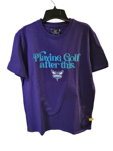 NWT Eastside M Playing Golf After This Charlotte Hornets Purple T Shirt 123494