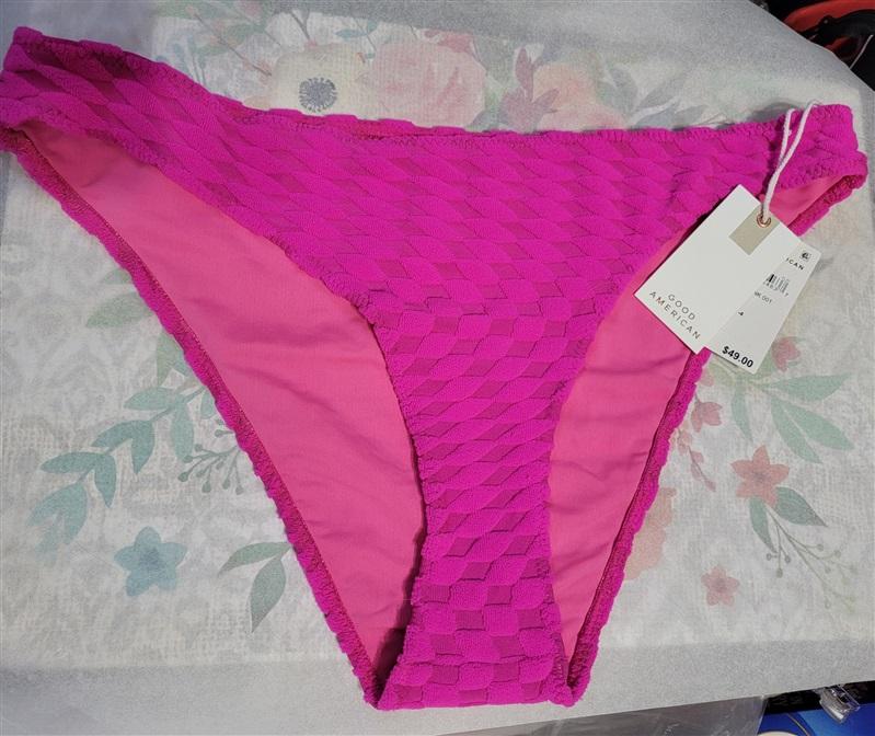 NWT Good American XL Jacquard Better Hawaiian Pink Bikini Bottom 123499