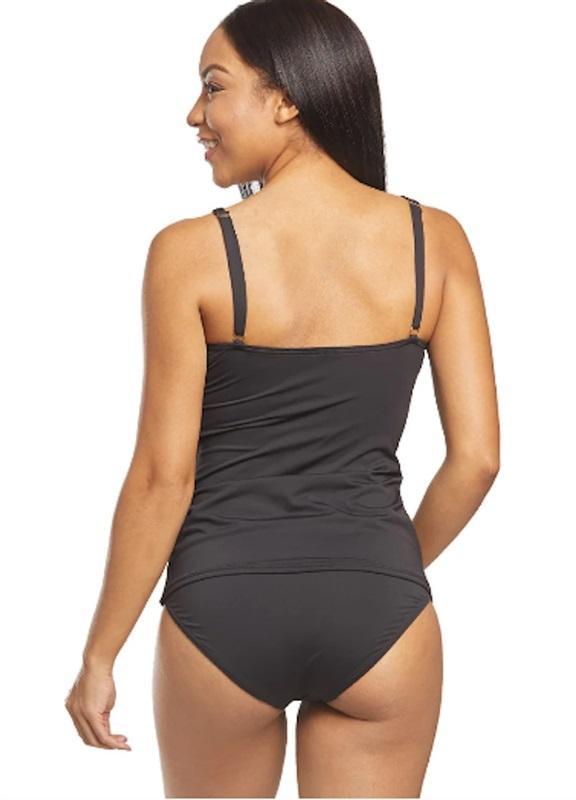 NWT Tommy Bahama XS Mesh V neck Long Tankini Black 123506