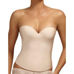 NWOT Jezebel 32B Essential Seamless Strapless Bra Bustier 7643 Beige 123527