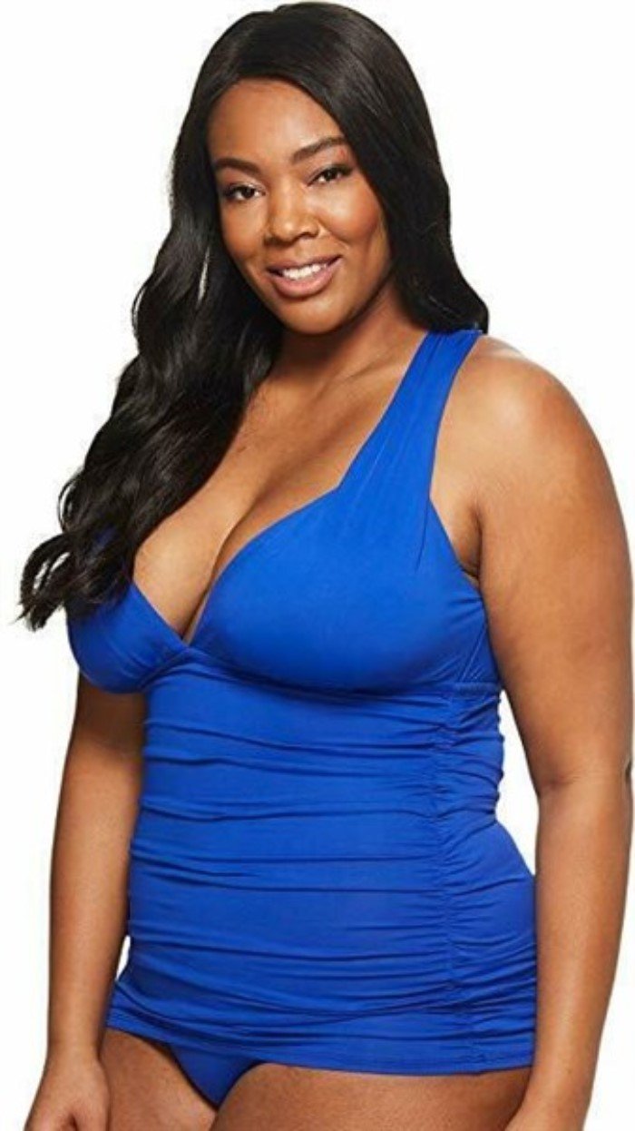 NWT Ralph Lauren 20W Beach Club Plunge Halter Skirted 1 Piece Swimsuit 123528