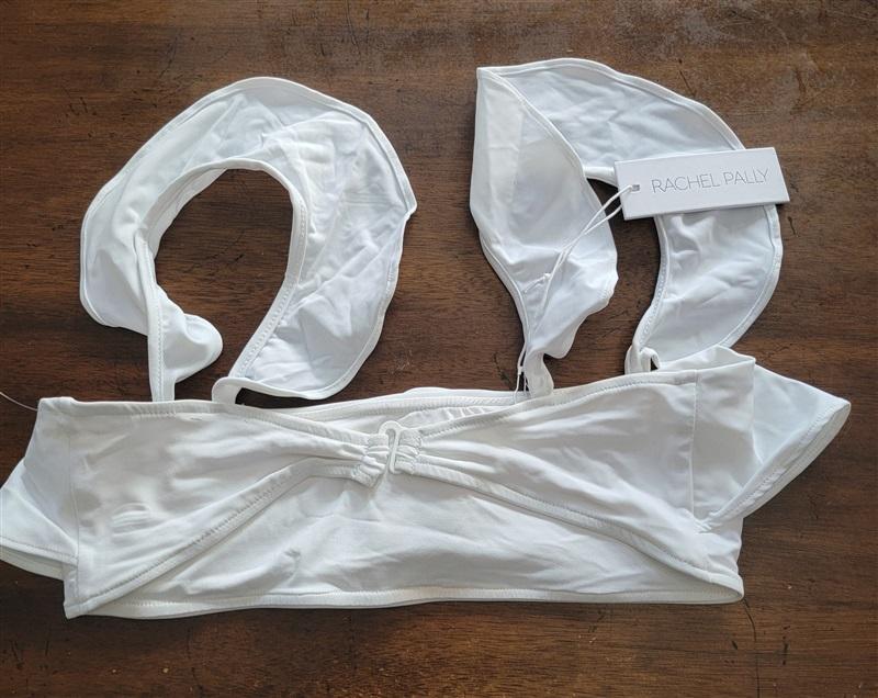 NWTD Rachel Pally S Ruffle Top Bikini Swim White 123551