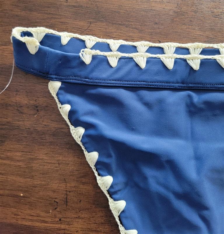 NWOTD Lovers & Friends S Blue Embroidery Bikini Swim bottom 123585