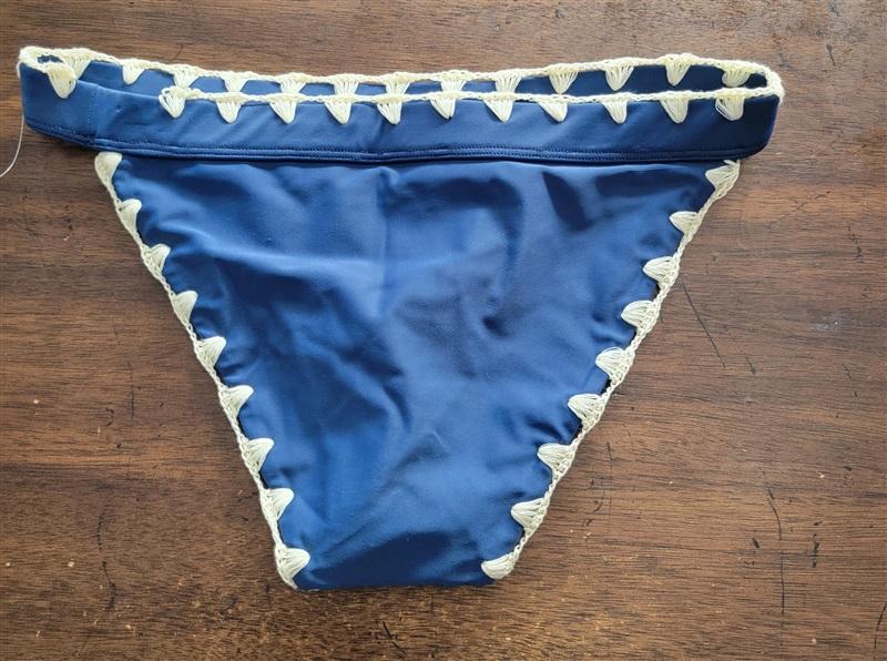 NWOTD Lovers & Friends S Blue Embroidery Bikini Swim bottom 123585