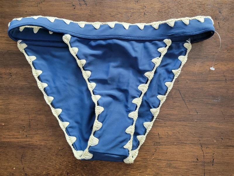 NWOTD Lovers & Friends S Blue Embroidery Bikini Swim bottom 123585
