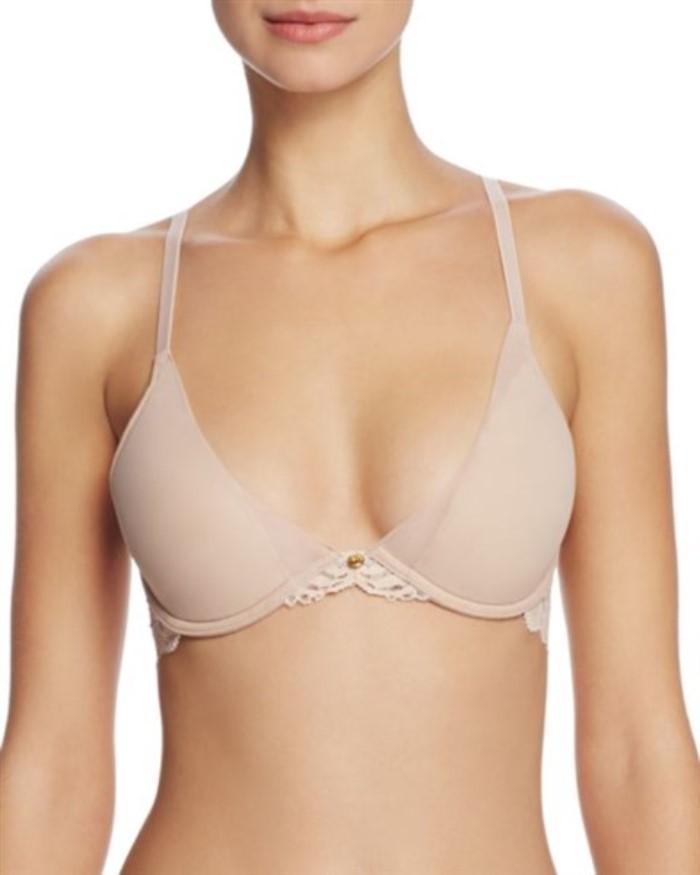 NWT Natori 36DDD Envious Plunge Contour Bra 732133 Beige 123588