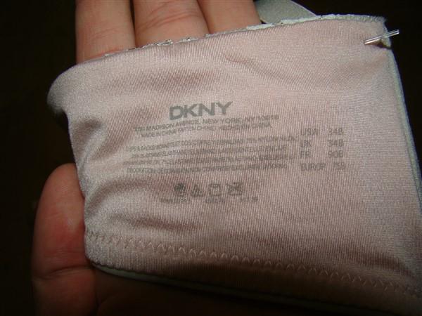 NWOT DKNY Bra 34B Plunge Push Up Demi 458176 Pink Gray 123596