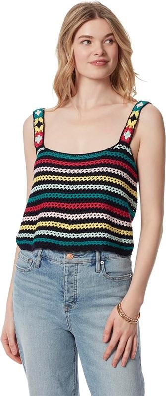 NWT Jessica Simpson Kerian Scoop Neck Pullover Sweater CrochetTank Top 123619