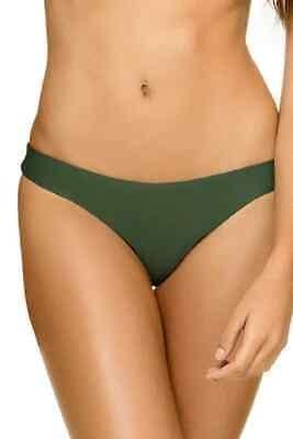 NWT PIlyq L Green Envy Basic Ruched Full Bikini Swim Bottom 123621