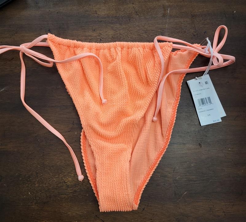 NWT Good American 2X 3X Side Tie Bottom Always Fits Swimsuit Orange 123632