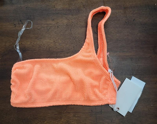 NWT Good American XS/SM ALWAYS FITS 1 Shoulder BIKINI TOP Orange 123633