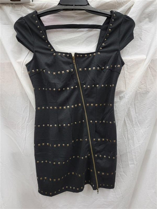 NWTD Lucy Paris L Zip Up Studded Club Mini Dress 123638