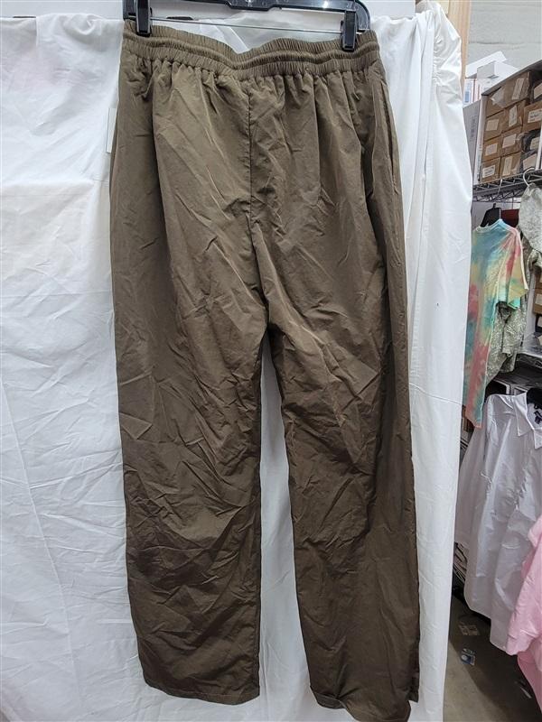 NWT Good American Medium Wide Leg Track Pants Mocha 123642