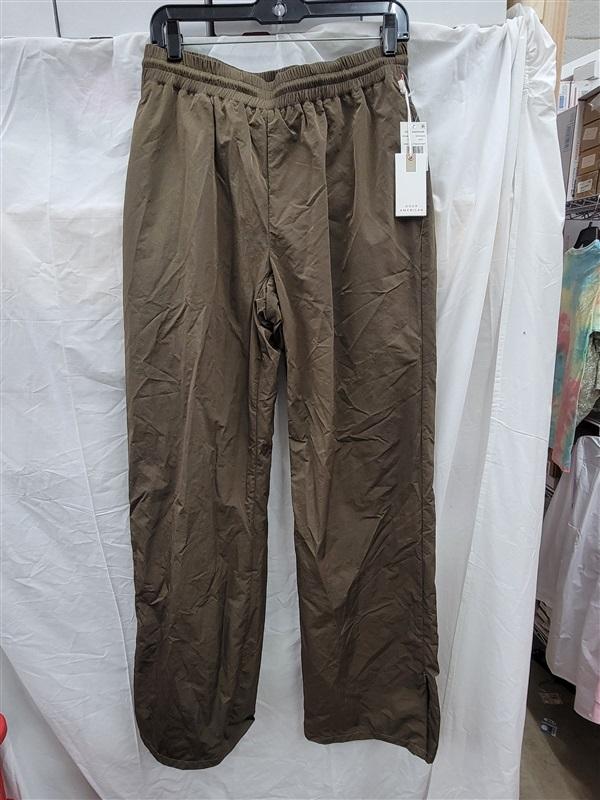 NWT Good American Medium Wide Leg Track Pants Mocha 123642