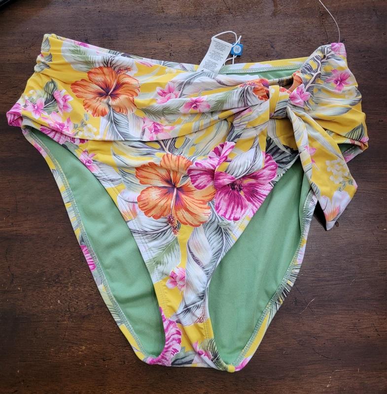 NWT Bleu Rod Beattie 10 Canary Gold High Waist Bikini Swim Bottom 123647