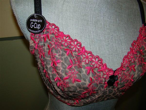 NWT Felina 36D Rebecca Pink Floral Cheetah 110682 Unpadded Balconette Bra 123657