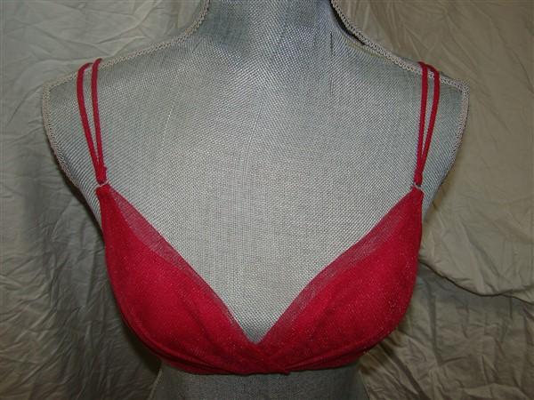 NWT OnGossamer 32D Twilight Demi Bra G3105 Garnet Red Glitter 123659