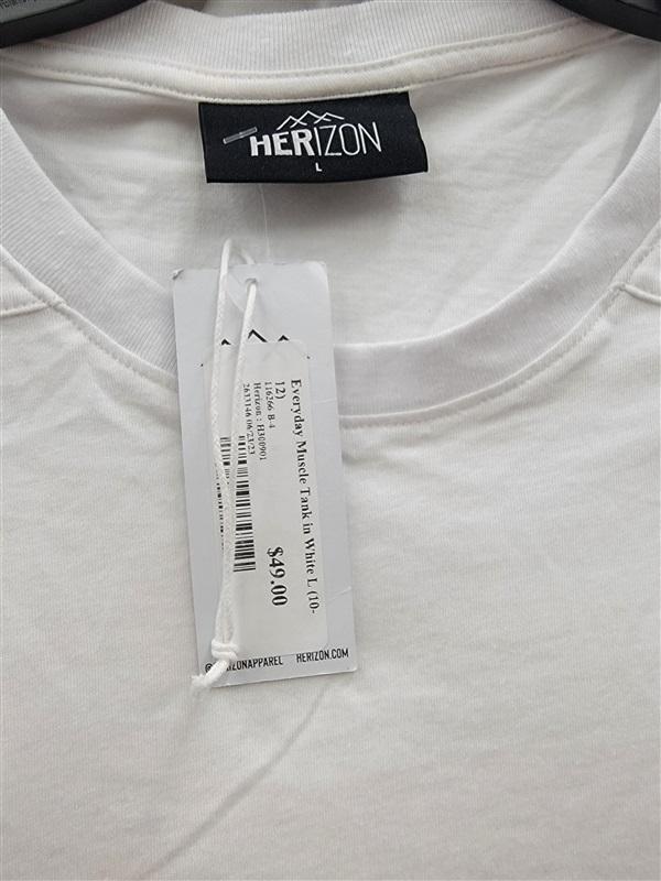 NWT Herizon L Everyday Muscle Tank Top White 123665