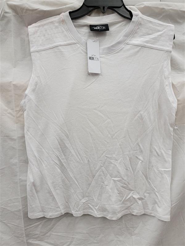 NWT Herizon L Everyday Muscle Tank Top White 123665