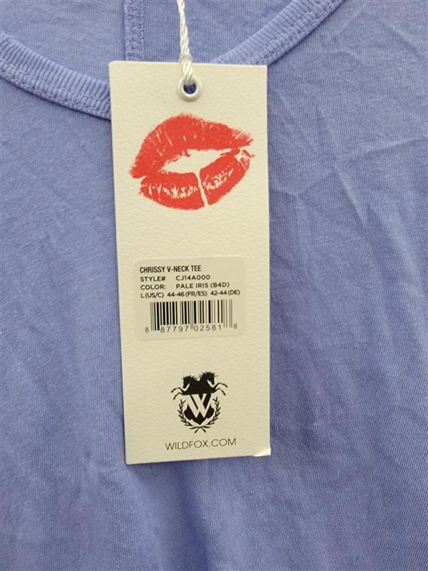 NWOT Wildfox M Distressed V-Neck T-Shirt Purple 123671