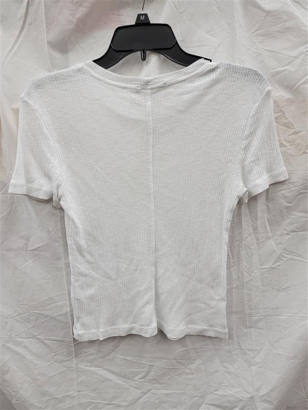 NWOT Michael Stars OS Cora Ribbed Short Sleeve T Shirt White 123679