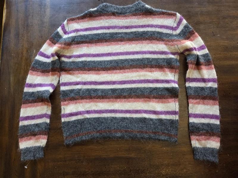 NWT One Grey Day XS Striped Alpaca Wool Cropped Sweater 123686