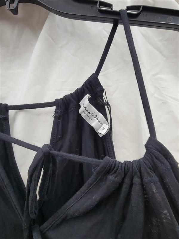 NWT Michael Stars M Karla Tassel Sleeveless Keyhole Black Dress 123695