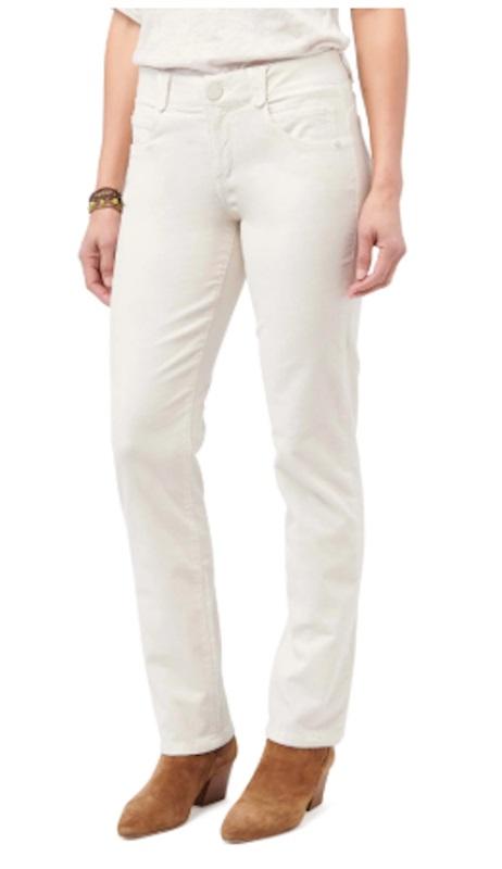 NWTD Democracy 20W Ab"solution Corduroy Straight Leg Pants Ivory 123698