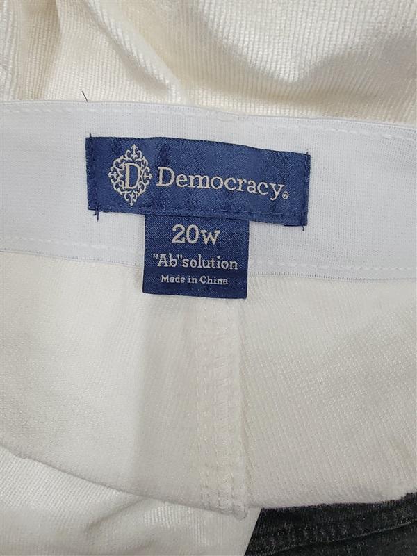 NWTD Democracy 20W Ab"solution Corduroy Straight Leg Pants Ivory 123698