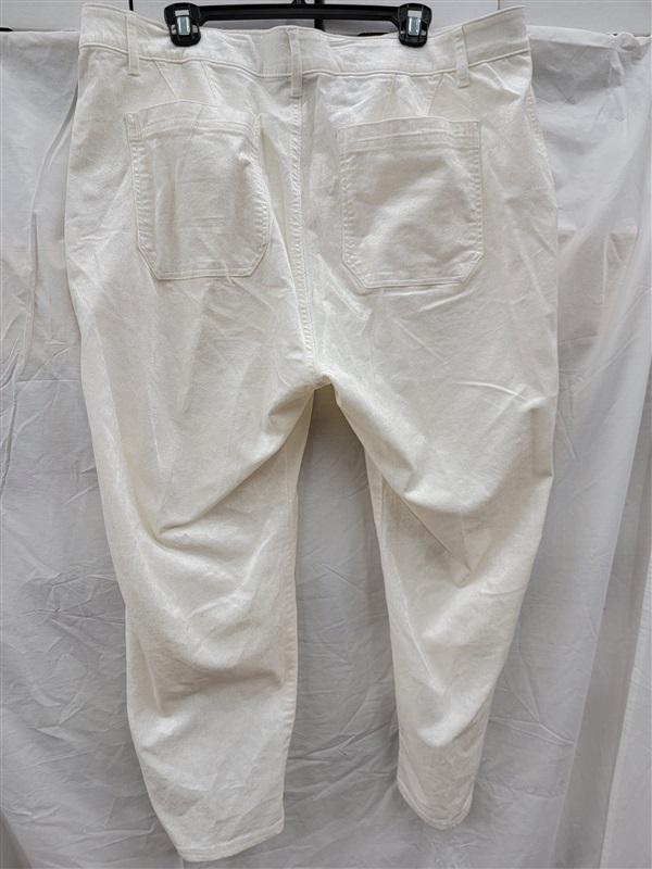 NWTD Democracy 20W Ab"solution Corduroy Straight Leg Pants Ivory 123698
