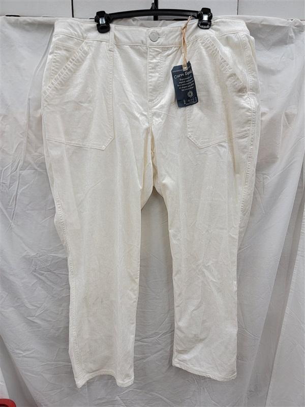 NWTD Democracy 20W Ab"solution Corduroy Straight Leg Pants Ivory 123698