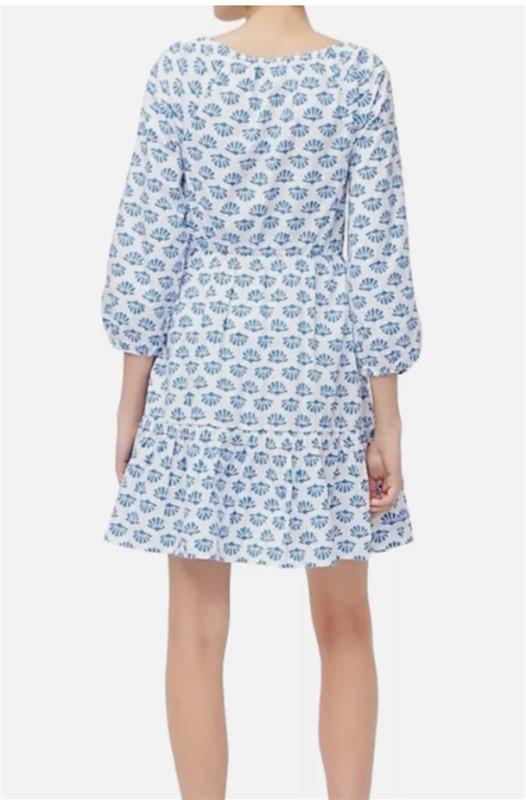NWOTD J Crew 8 Blue White Seashell Dress 123699