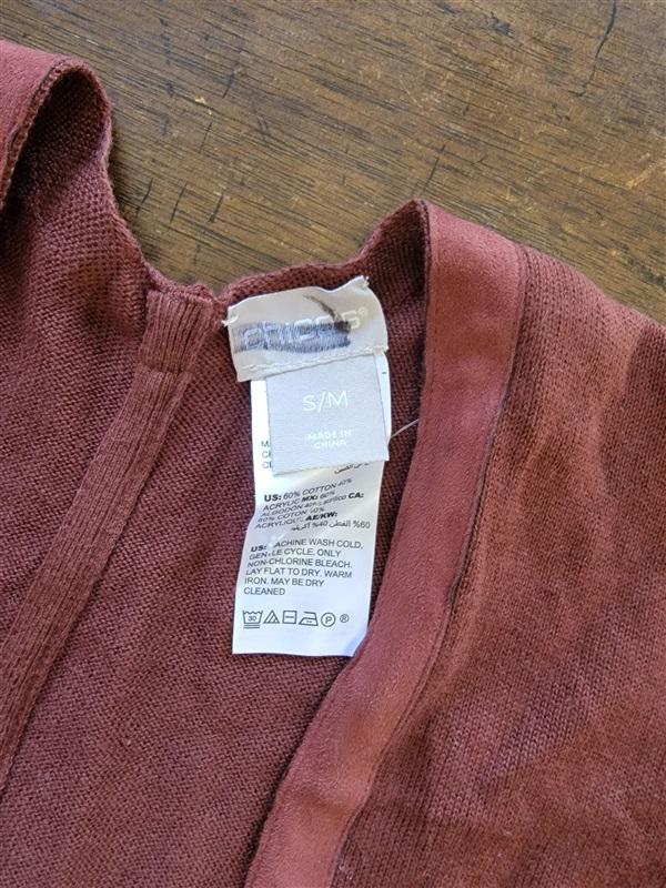 NWT Chico's S/M Travel Wrap Scarf Ruana Copper Brown 123701