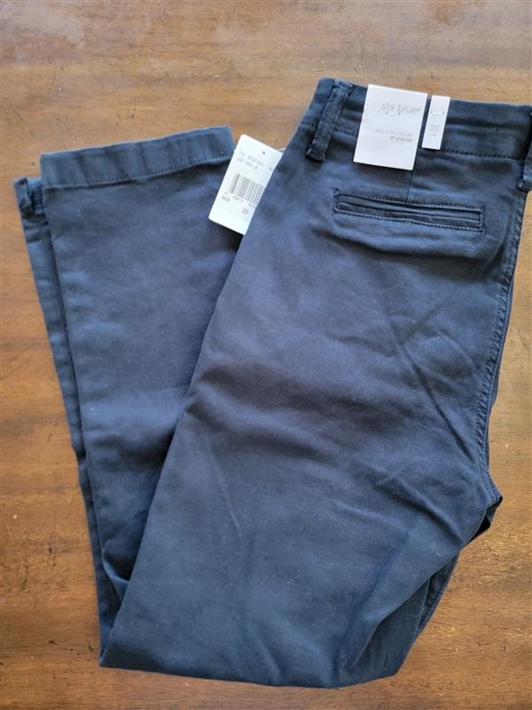 NWT sts Blue 25 Gigi Crop Trouser 9" Mid Rise Blue 123704