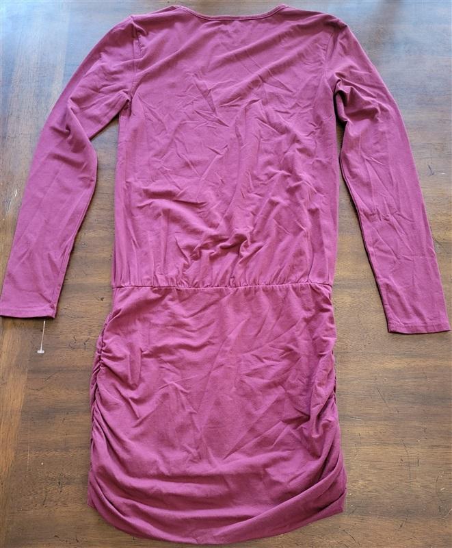 NWOT Bobi S Draped Modal Jersey Long Sleeve Dress Wine 123711