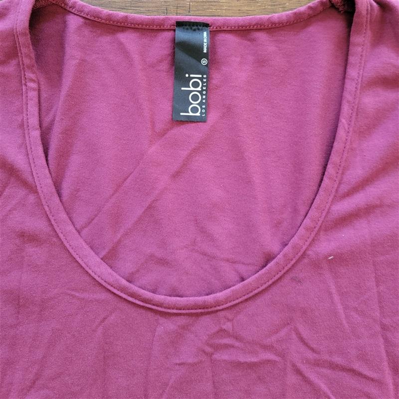 NWOT Bobi S Draped Modal Jersey Long Sleeve Dress Wine 123711