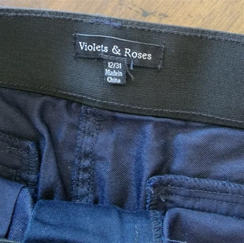 NWT Violets & Roses 12 31 Trouser Pants Navy 123716