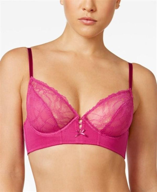 NWT b.tempt'd Wacoal 32C b.gorgeous Lace Plunge Underwire Bra 951236 Prpl 123727