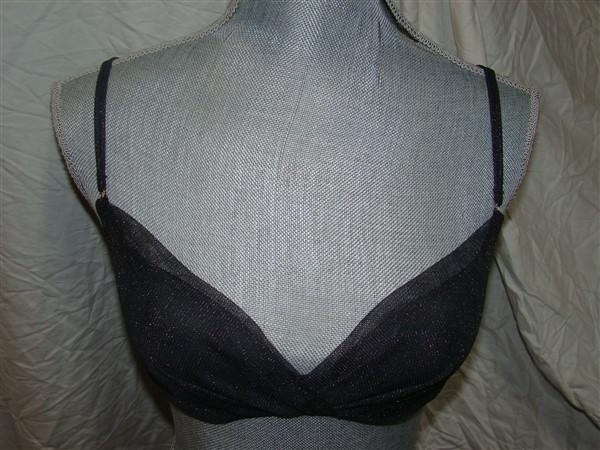 NWT OnGossamer 32C Twilight Demi Bra G3105 Charcoal Gray Glitter 123732