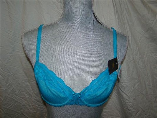 NWT Wacoal 32C The Insider Underwire Unlined Lace Bra 851212 Aqua 123736