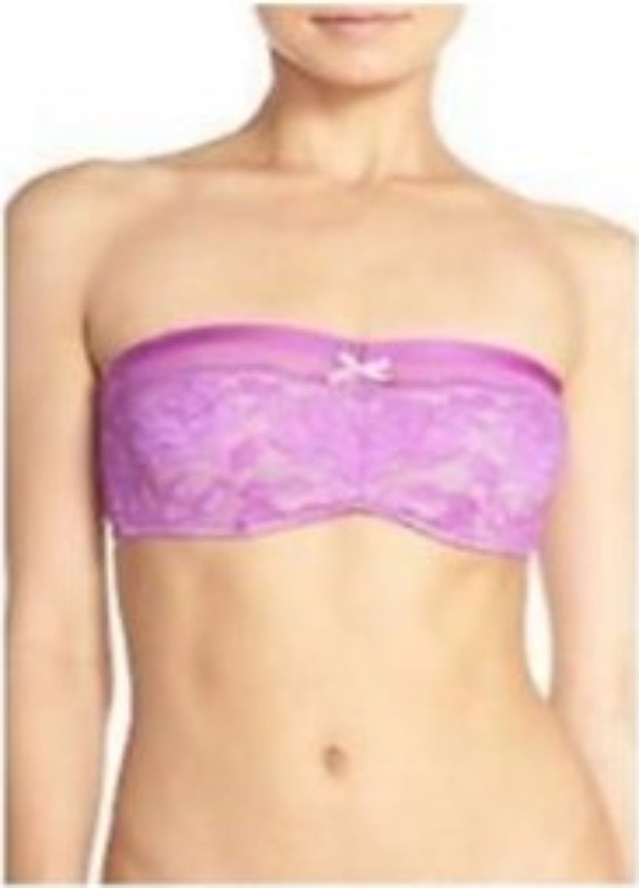 NWT Betsey Johnson 32DD Starlet Lace & Mesh Bandeau Bra 725801 Purple 123738
