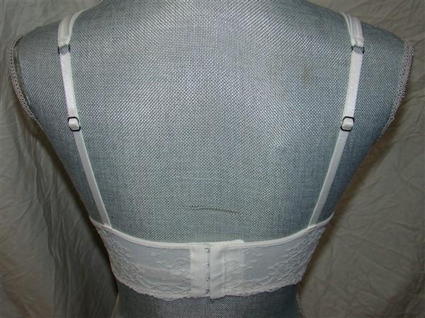 NWT Underella by Ella Moss 34B Brigitte Long Line Bra EM21604 White 123739