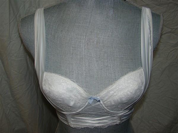 NWT Underella by Ella Moss 34B Brigitte Long Line Bra EM21604 White 123739