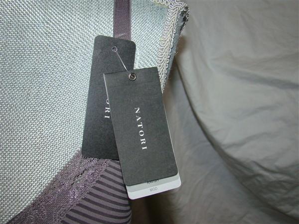 NWT Natori 32C Mod Low-Cut Plunge Push-up Underwire Bra 730062 Gray 123747