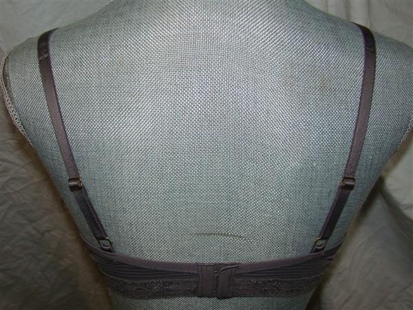 NWT Natori 32C Mod Low-Cut Plunge Push-up Underwire Bra 730062 Gray 123747