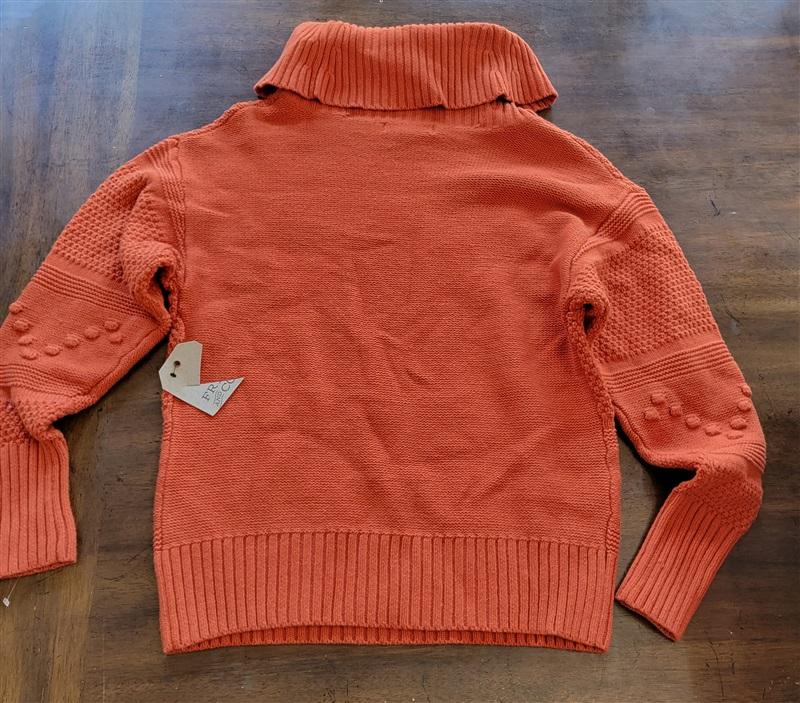 NWT Frye XS Turtle Neck Rustic Clay Orange Popcorn Sweater 123762