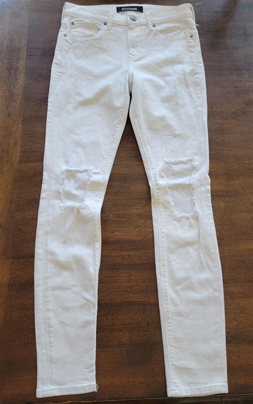 NWOTD Express 0R Mid Rise Stretch Legging White Jeans 123770