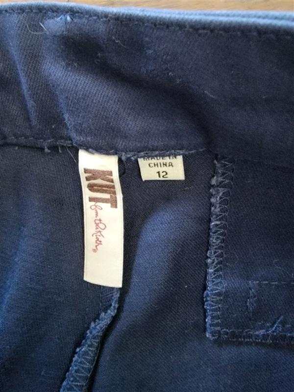 NWT KUT From Kloth 12 Cropped Trouser Pants Navy 123774