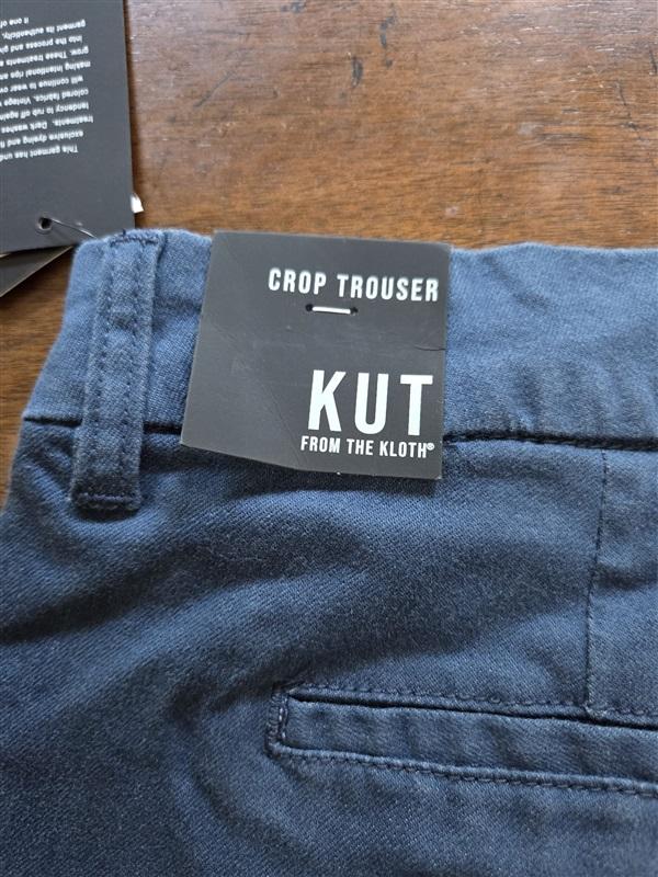 NWT KUT From Kloth 12 Cropped Trouser Pants Navy 123774