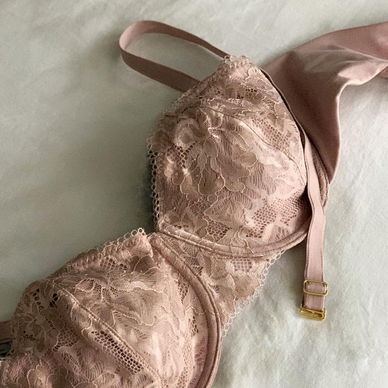 NWOT Soma 42D Embraceable Signature Lace Balconette Bra Adobe pink 123797